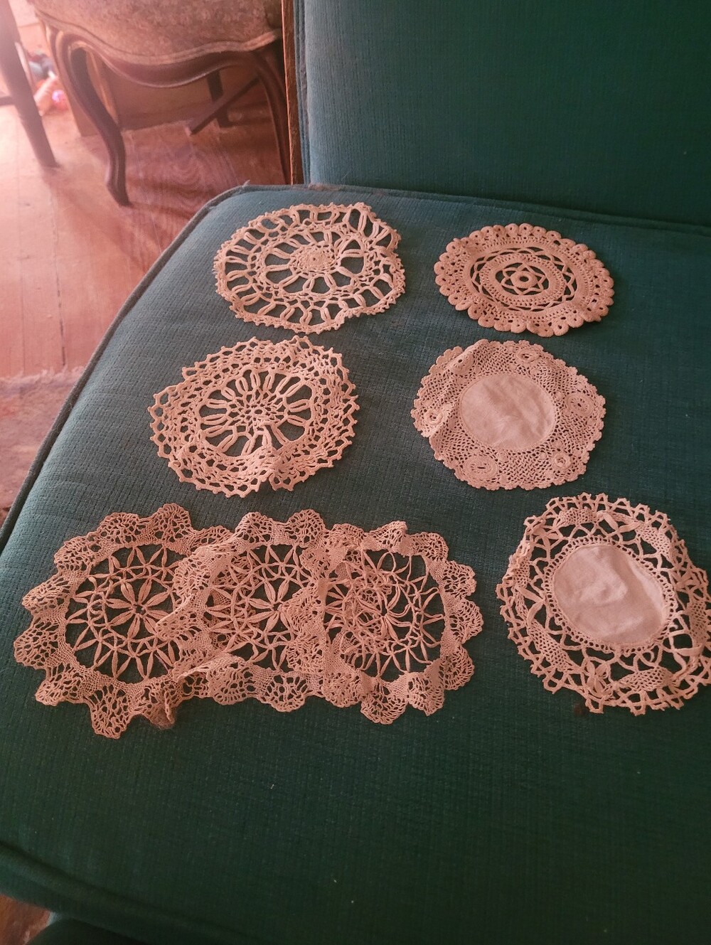 Handmade Lace Crochet Doilies Set in Beige 9 Assorted